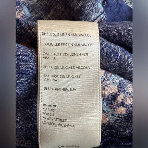 Free People Beautiful Floral Printed Open Back Long Sleeve Mini Dress Size Large - Picture 10 of 10